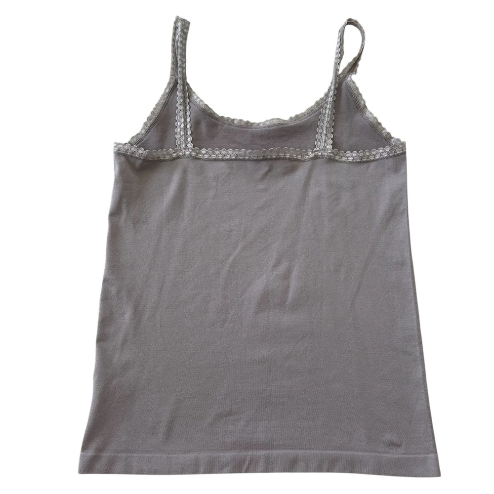 Lebody Womens Seamless Lace Trim Camisole Tank Top Taupe Grey M Basic Capsule - Picture 6 of 6